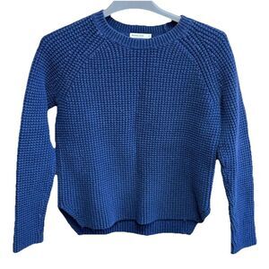 Marine Layer Sweater Women's Small Blue Pullover Waffle Knit‎ Casual